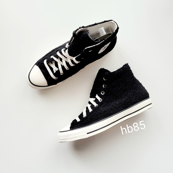 Converse CTAS HI 'Cozy Club' Black Egret Men's 8.5 Women's 10.5 - Picture 2 of 6